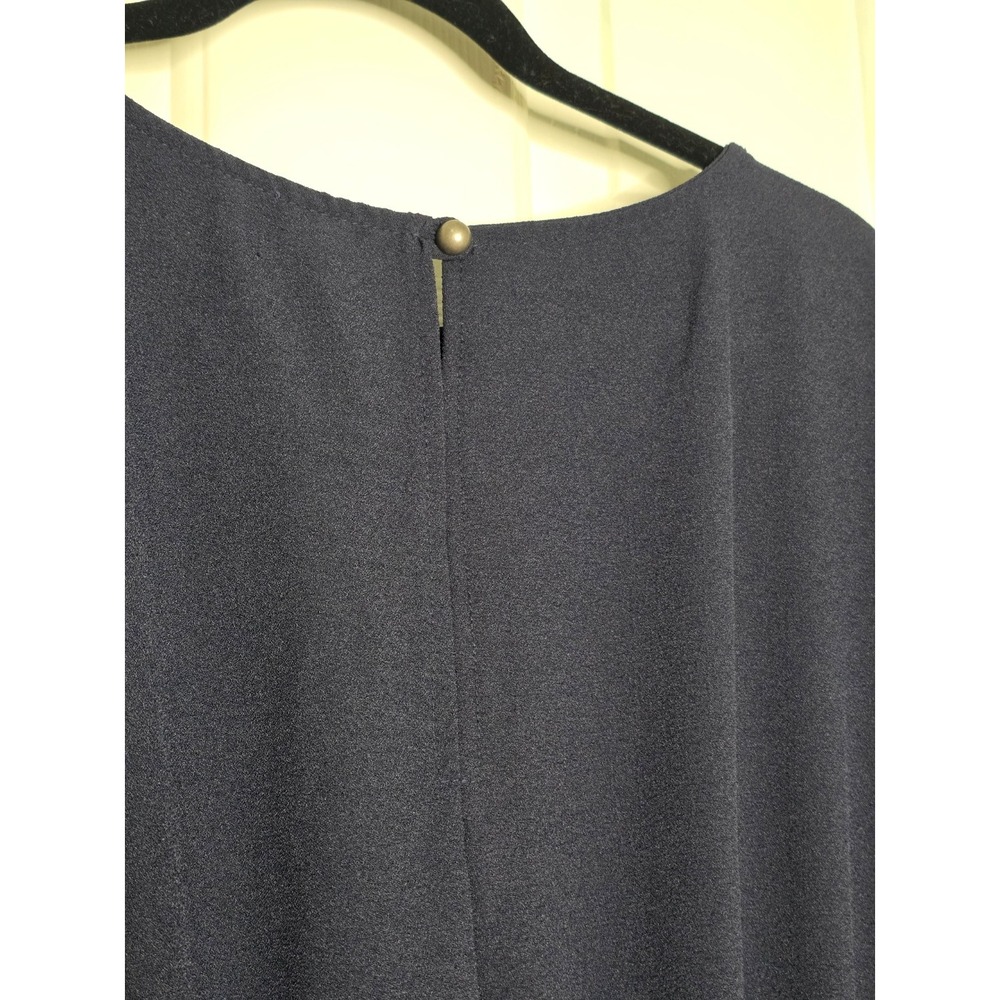 Haptics Dark Blue Smocked Waist Crepe Jumpsuit Plus Size 3X - Picture 4 of 5